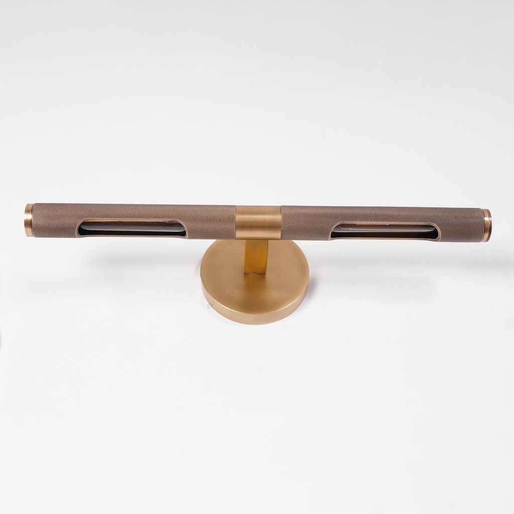 Lampada da parete LED moderna Solvain in ottone - Finitura brunita nera da 46cm