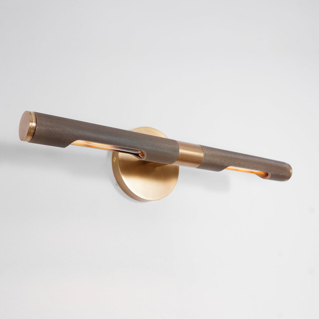 Lampada da parete LED moderna Solvain in ottone - Finitura brunita nera da 46cm