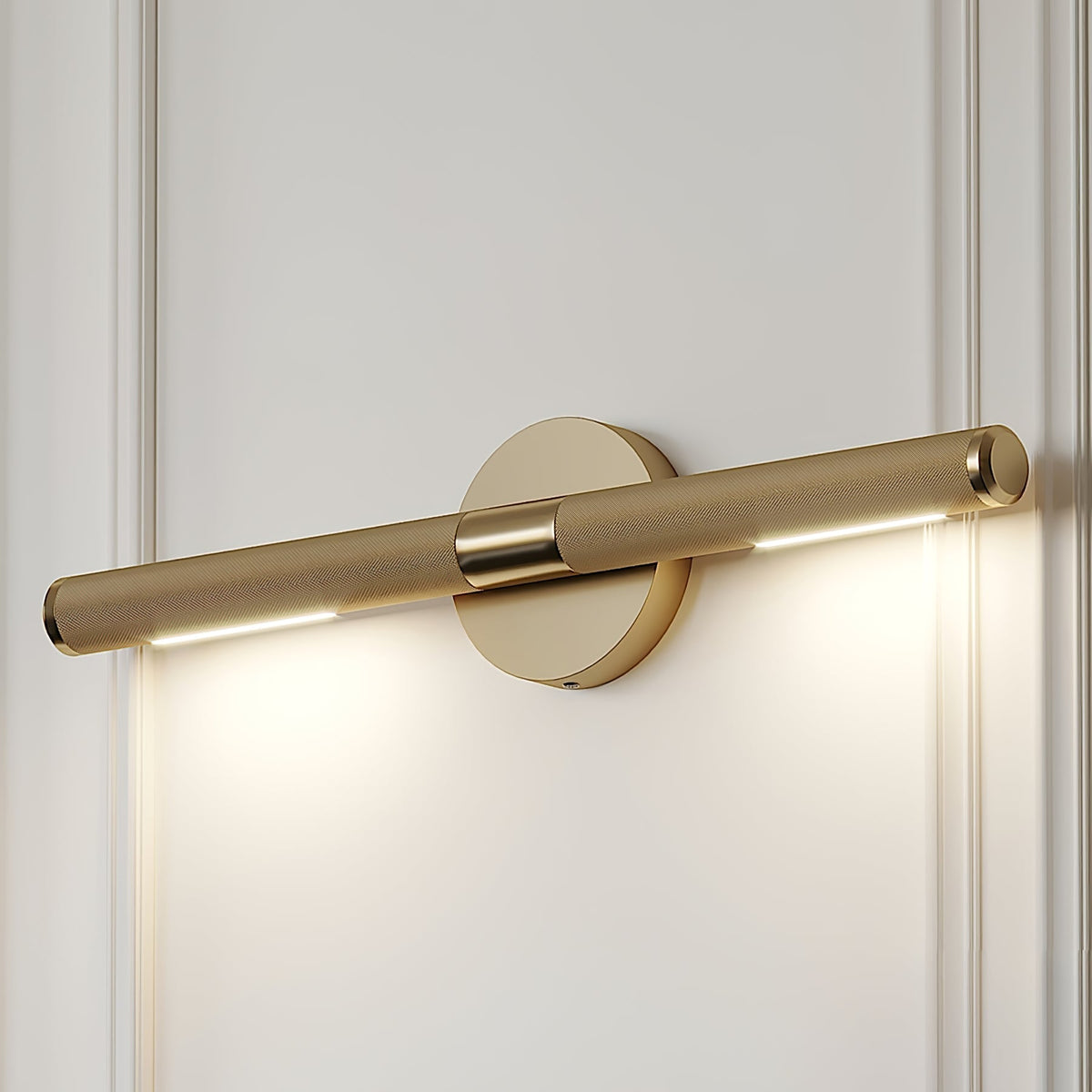 Lampada da parete LED moderna Solvain in ottone - Finitura brunita nera da 46cm