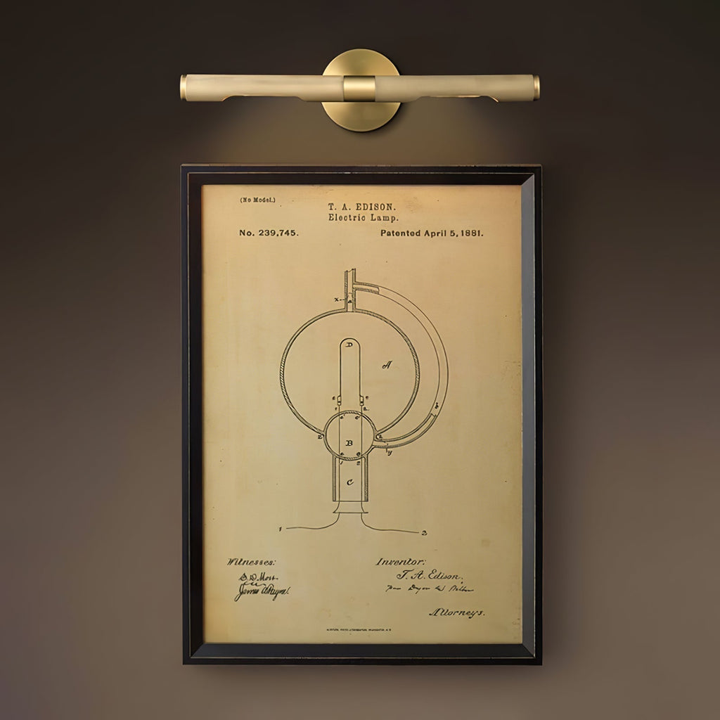 Lampada da parete LED moderna Solvain in ottone - Finitura brunita nera da 46cm