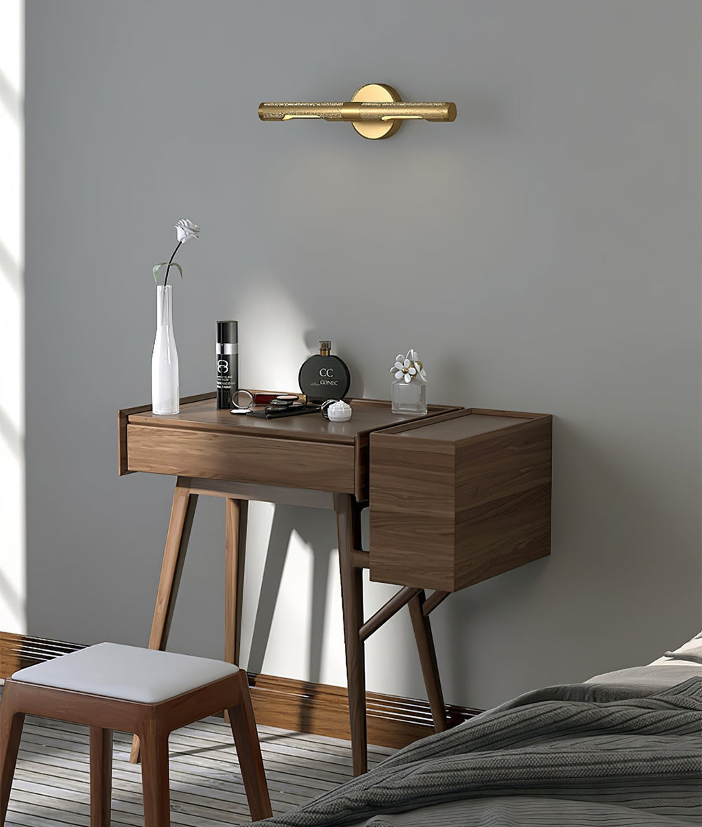 Lampada da parete LED moderna Solvain in ottone - Finitura brunita nera da 46cm