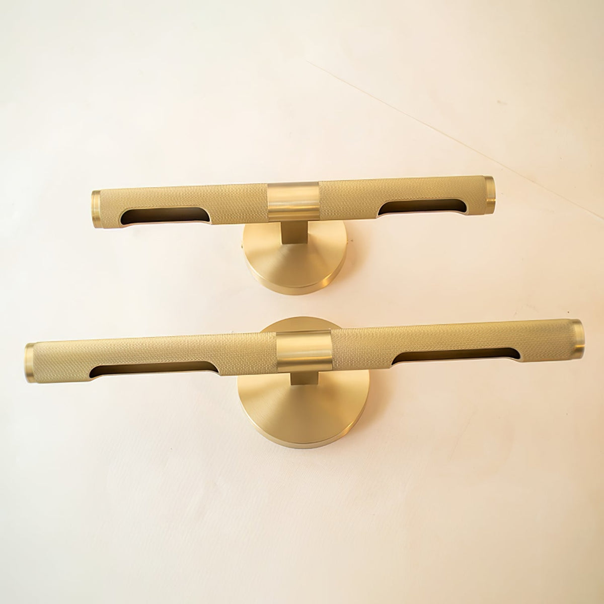 Lampada da parete LED moderna Solvain in ottone - Finitura brunita nera da 46cm
