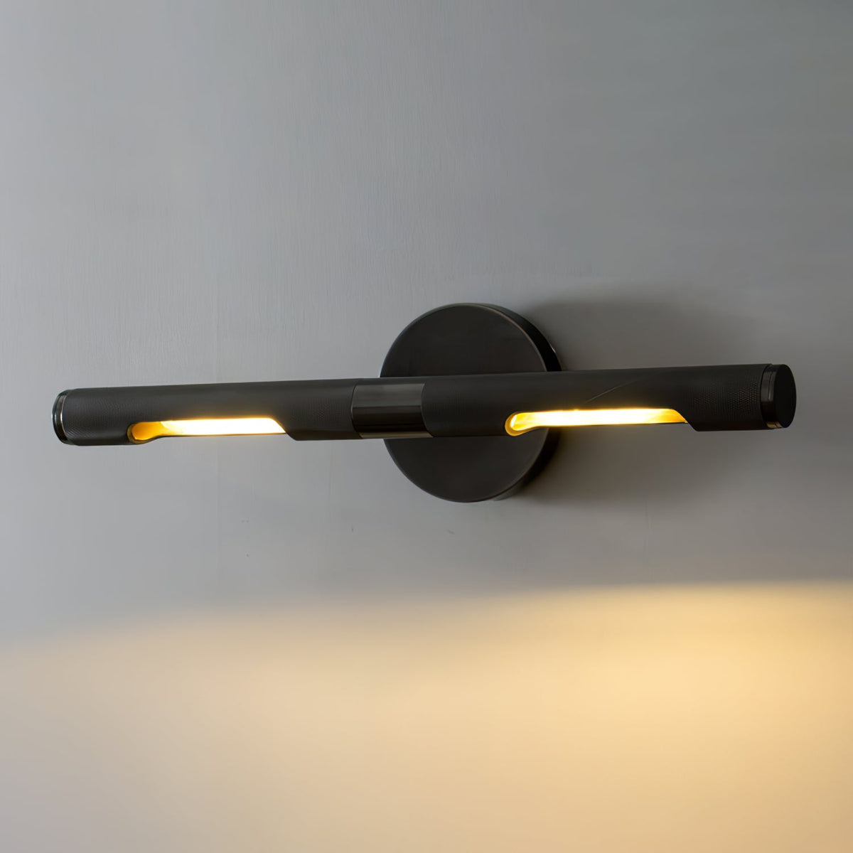 Lampada da parete LED moderna Solvain in ottone - Finitura brunita nera da 46cm