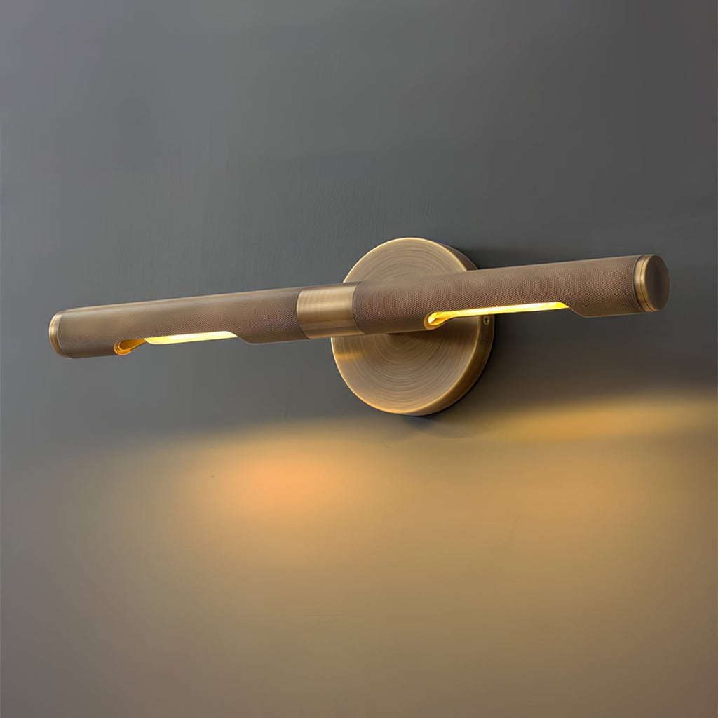 Lampada da parete LED moderna Solvain in ottone - Finitura brunita nera da 46cm