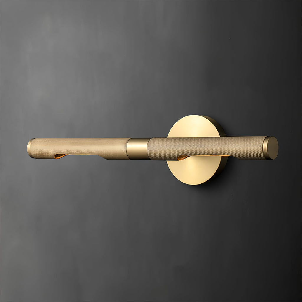 Lampada da parete LED moderna Solvain in ottone - Finitura brunita nera da 46cm