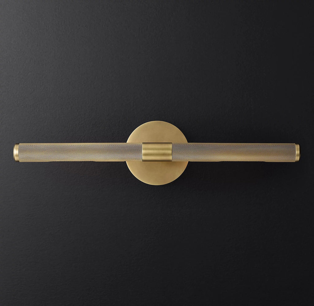 Lampada da parete LED moderna Solvain in ottone - Finitura brunita nera da 46cm