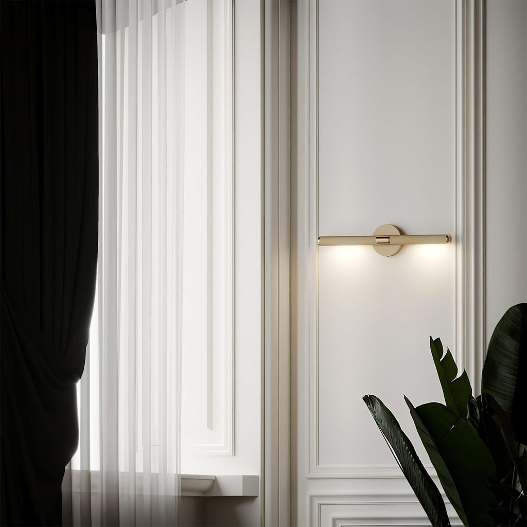 Lampada da parete LED moderna Solvain in ottone - Finitura brunita nera da 46cm