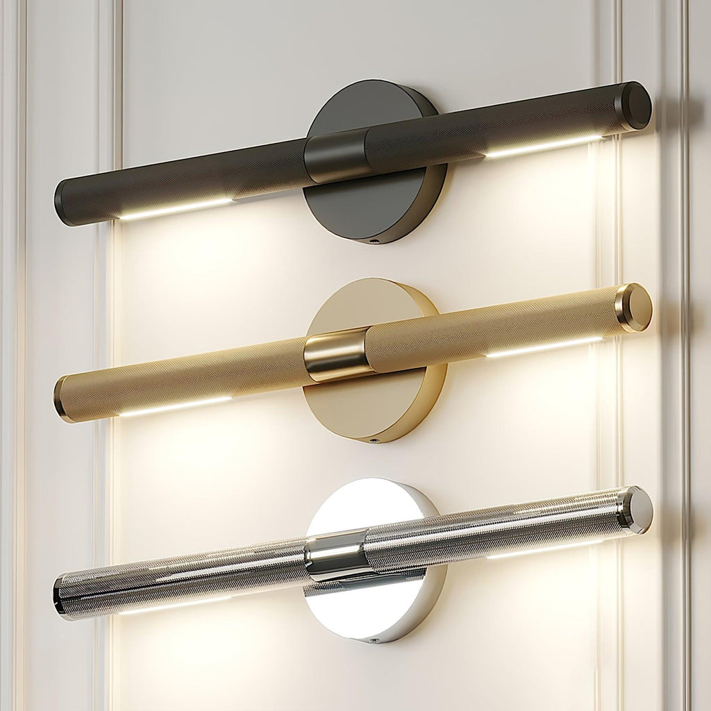 Lampada da parete LED moderna Solvain in ottone - Finitura brunita nera da 46cm
