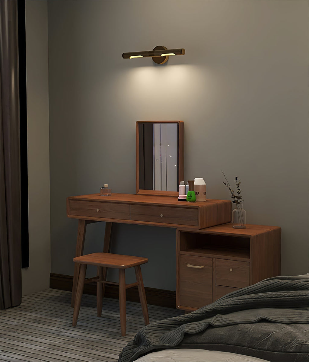 Lampada da parete LED moderna Solvain in ottone - Finitura brunita nera da 46cm