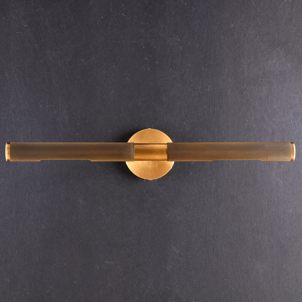 Lampada da parete LED moderna Solvain in ottone - Finitura brunita nera da 46cm