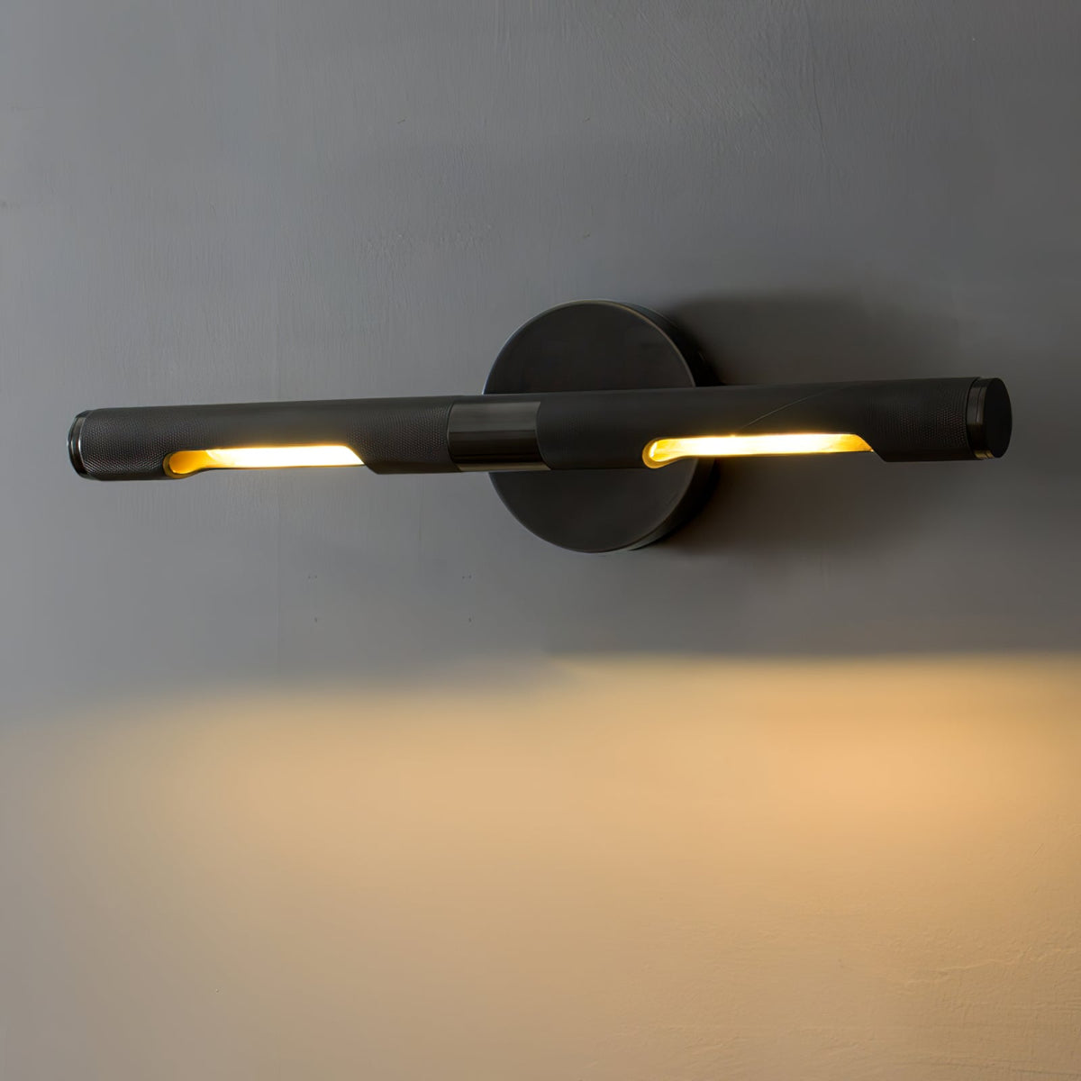 Lampada da parete LED moderna Solvain in ottone - Finitura brunita nera da 46cm