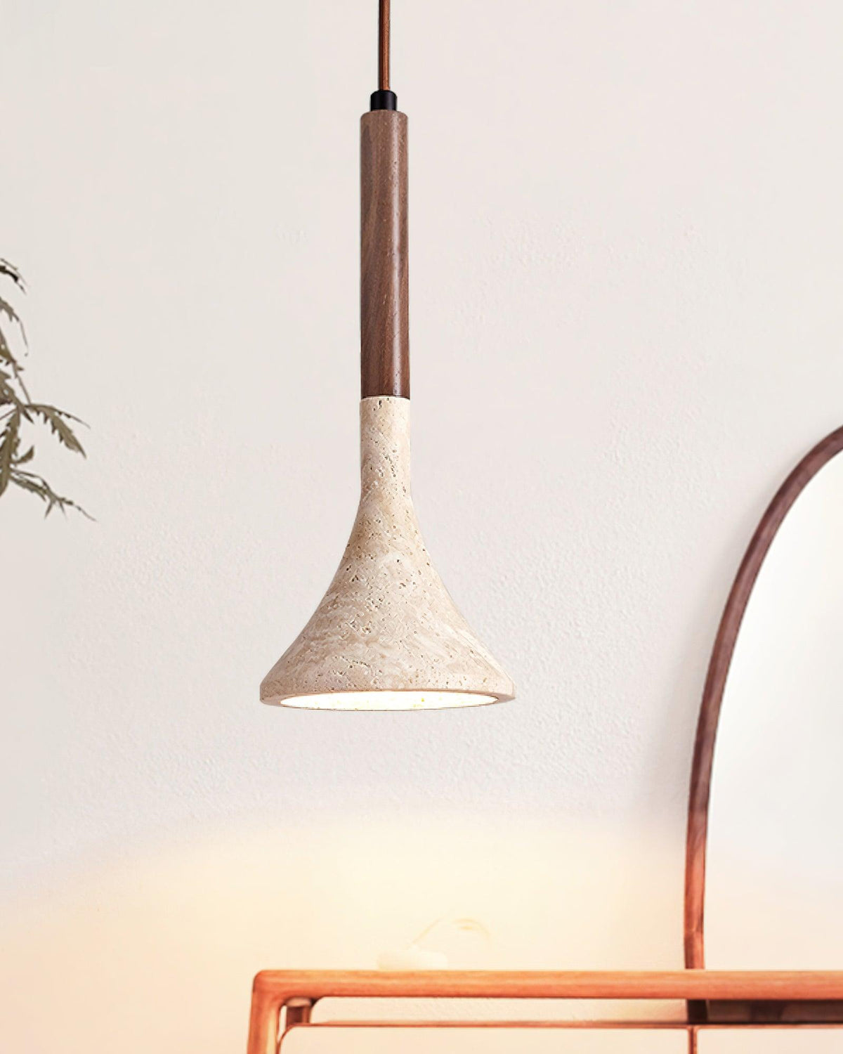 Aplomb Wabi-Sabi Traverten Sarkıt Lamba — G9 Ayarlanabilir Duy, 5 İnç Sarkma