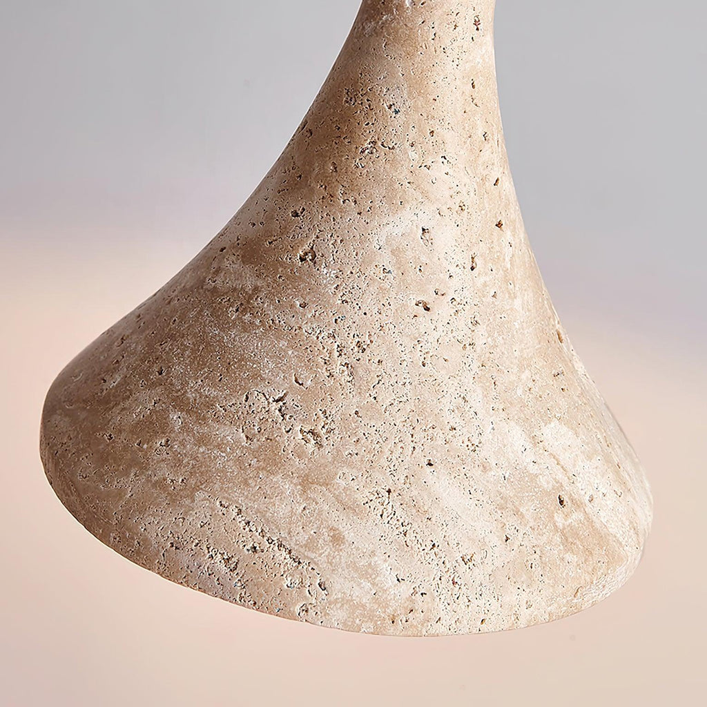 Závěsné svítidlo Japandi z travertinu - designová lampa z přírodního kamene