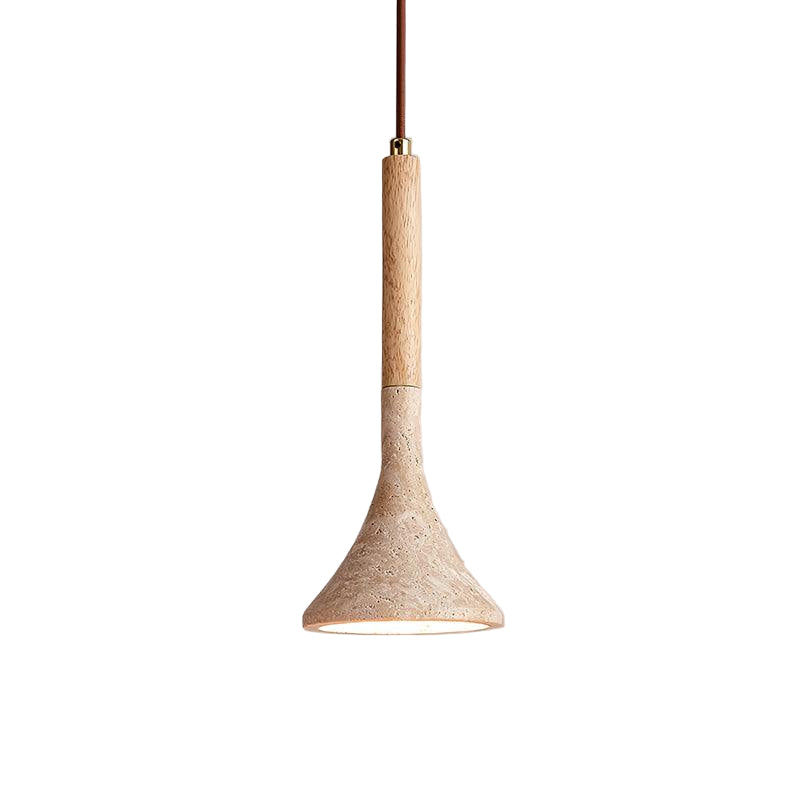 Závěsné svítidlo Japandi z travertinu - designová lampa z přírodního kamene