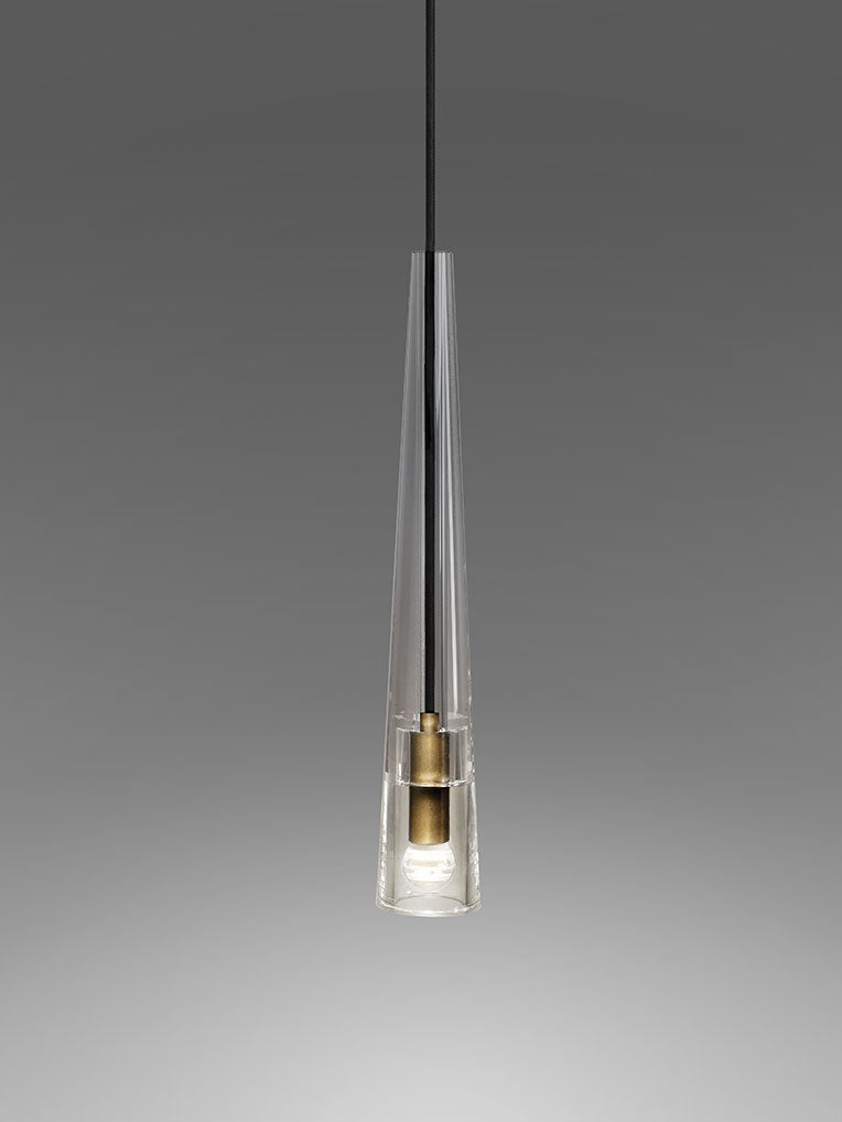 Single Benine - Lampu Gantung LED Kristal K9 dan Tembaga Penuh Pasca Moden