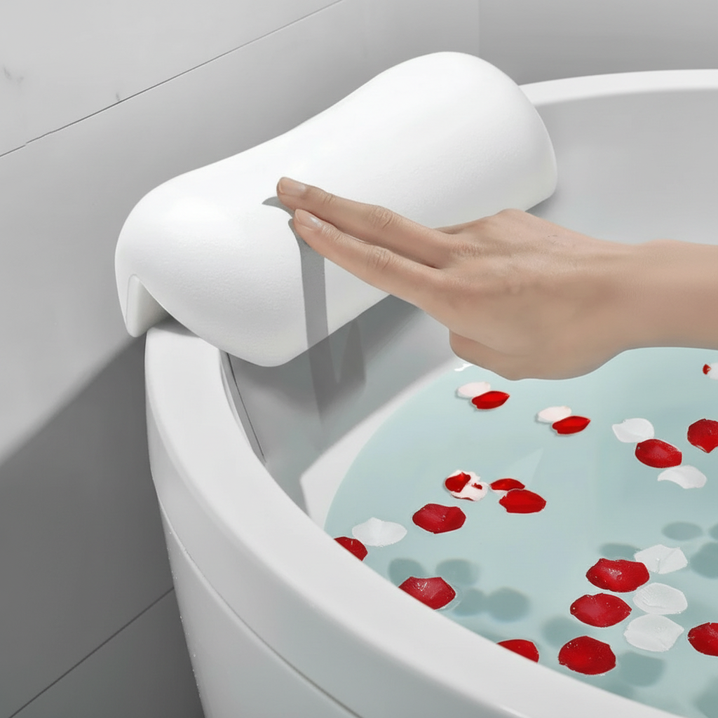 Ergonomik Su Geçirmez Küvet Minderi, Kaymaz Vakumlu Emicilerle