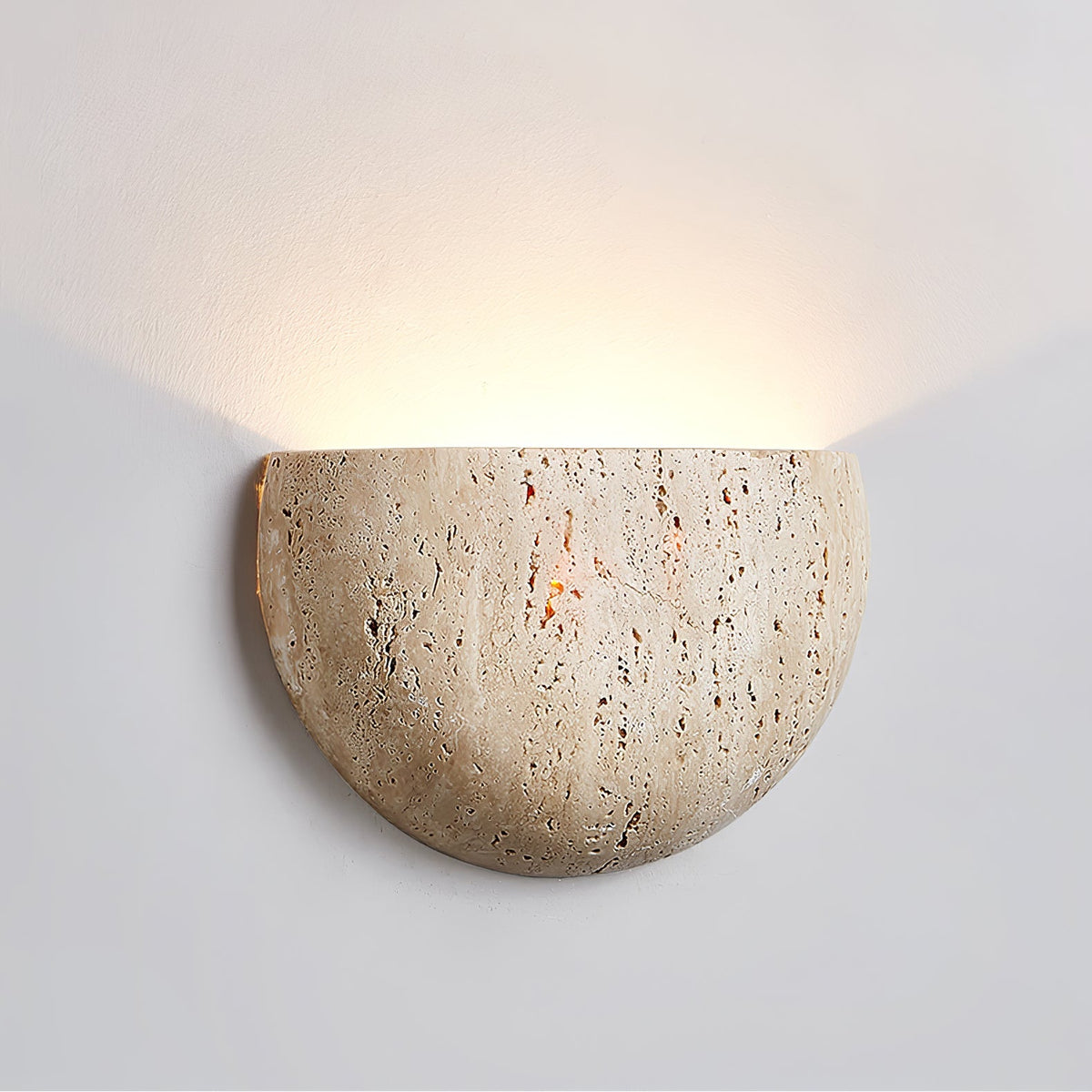 アルマレル ハーフムーン トラバーチンウォールライト - Ø 20cm x H 13cm
