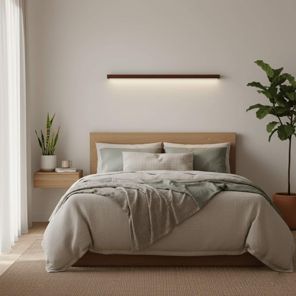 Arlo Linear Wood Wall Light — Slim Dual-Mount Design