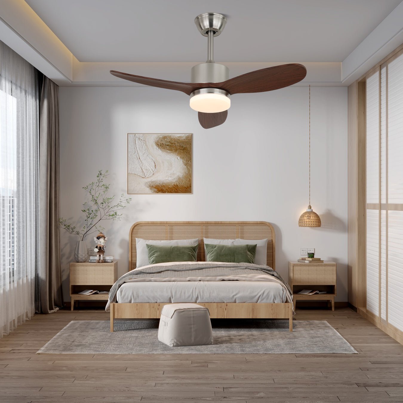 Stropní světlo s ventilátorem Arlo LED