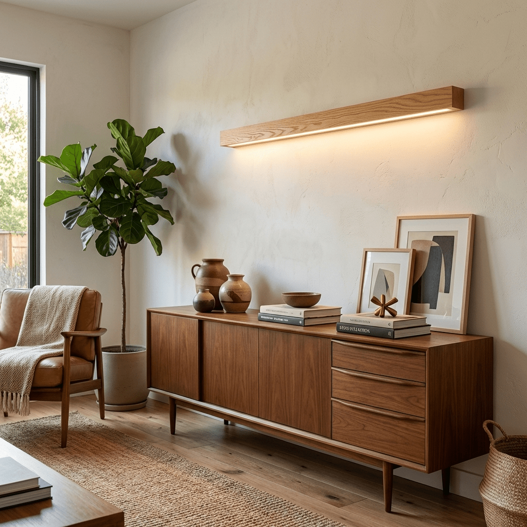 Arlo Linear Wood Wall Light — Slim Dual-Mount Design