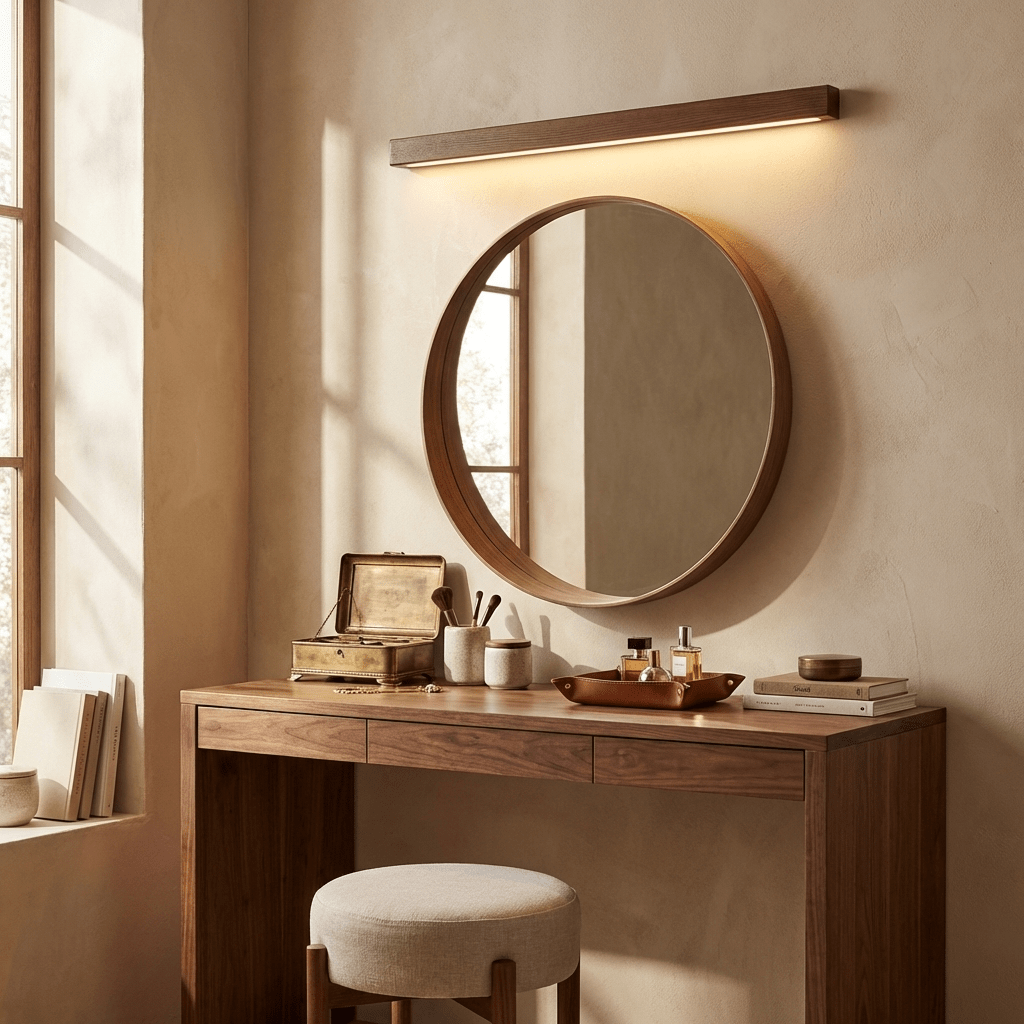 Arlo Linear Wood Wall Light — Slim Dual-Mount Design