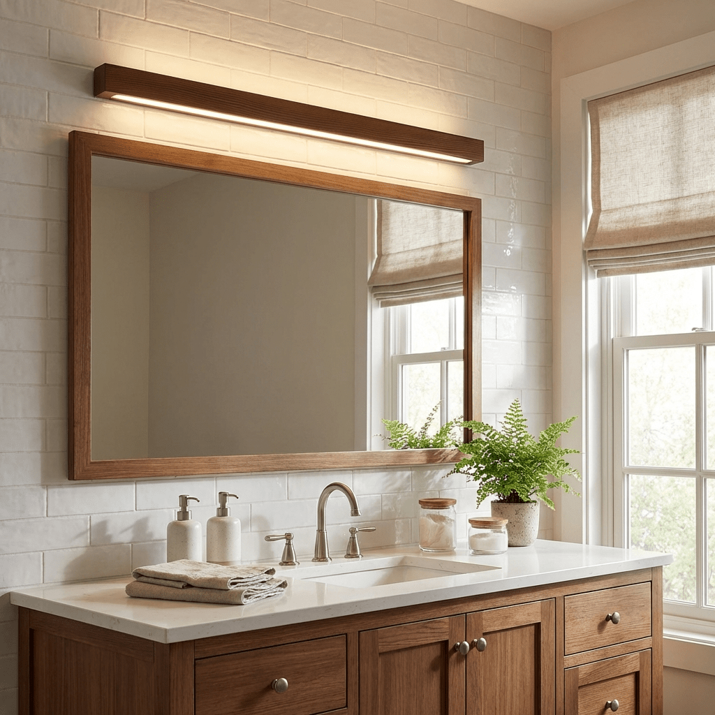 Arlo Linear Wood Wall Light — Slim Dual-Mount Design
