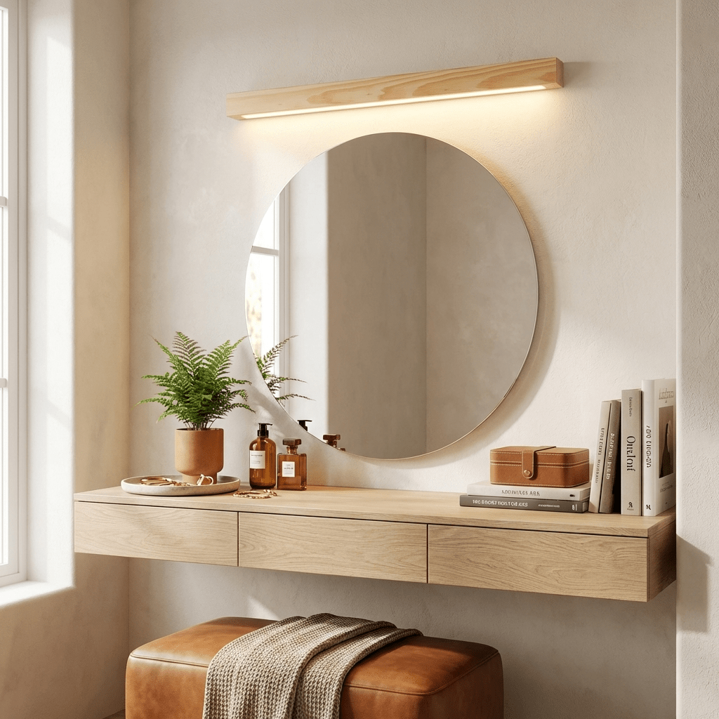 Arlo Linear Wood Wall Light — Slim Dual-Mount Design