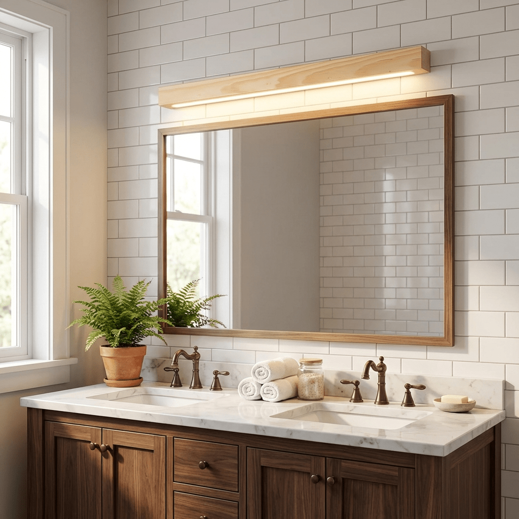 Arlo Linear Wood Wall Light — Slim Dual-Mount Design