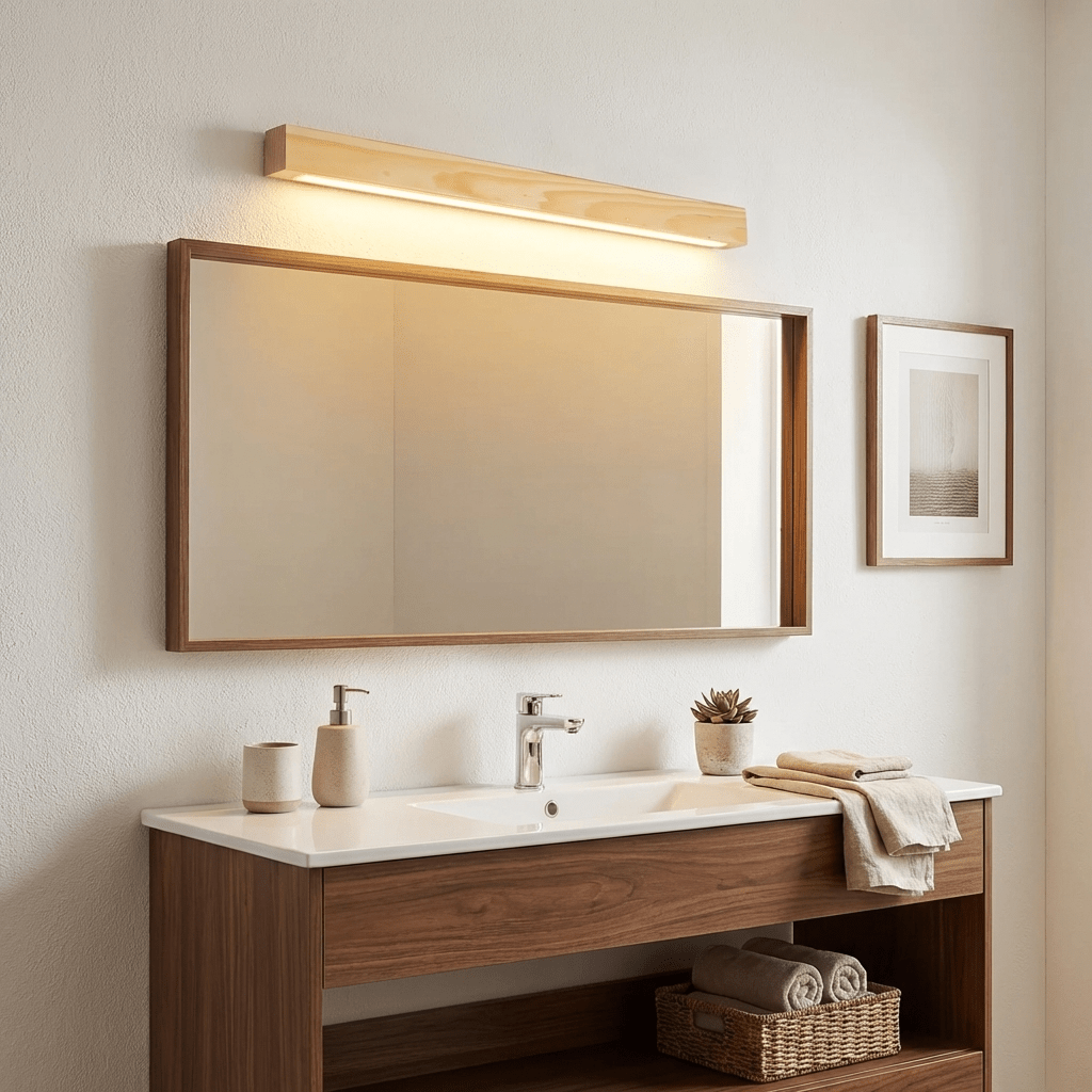 Arlo Linear Wood Wall Light — Slim Dual-Mount Design