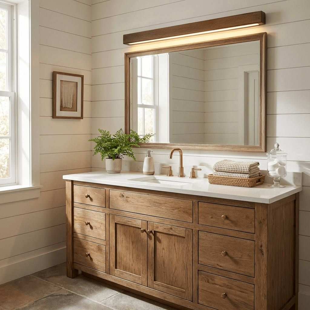 Arlo Linear Wood Wall Light — Slim Dual-Mount Design