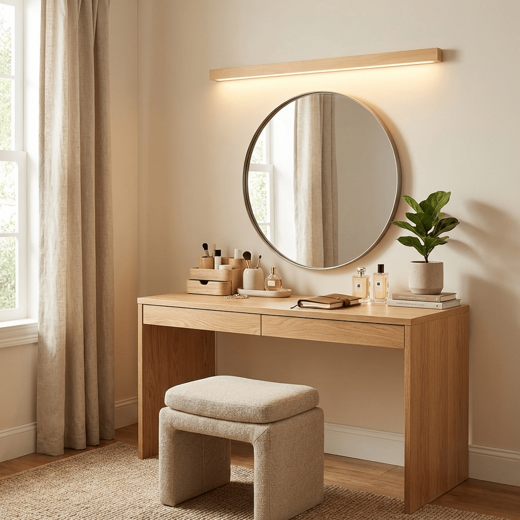Arlo Linear Wood Wall Light — Slim Dual-Mount Design