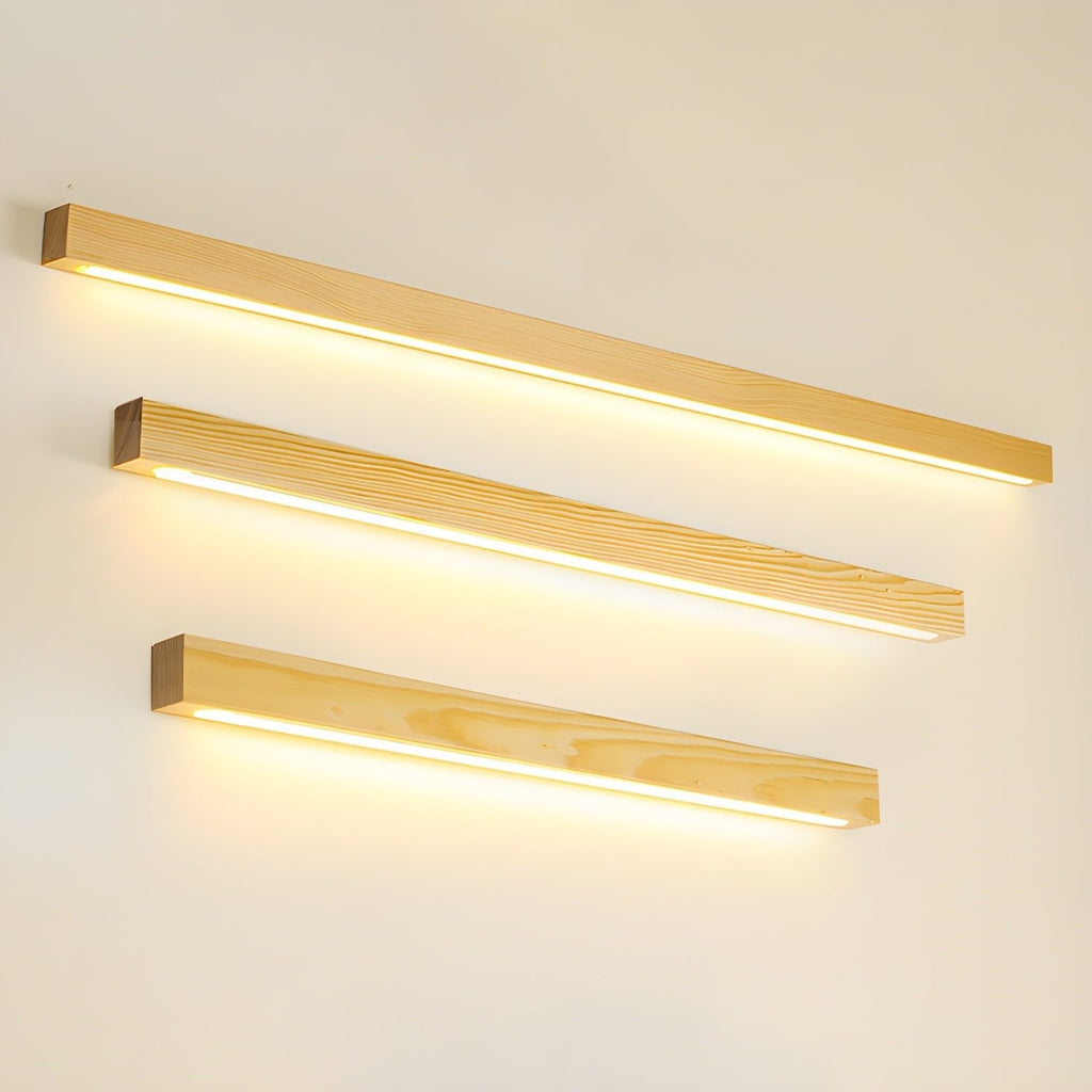 Arlo Linear Wood Wall Light — Slim Dual-Mount Design