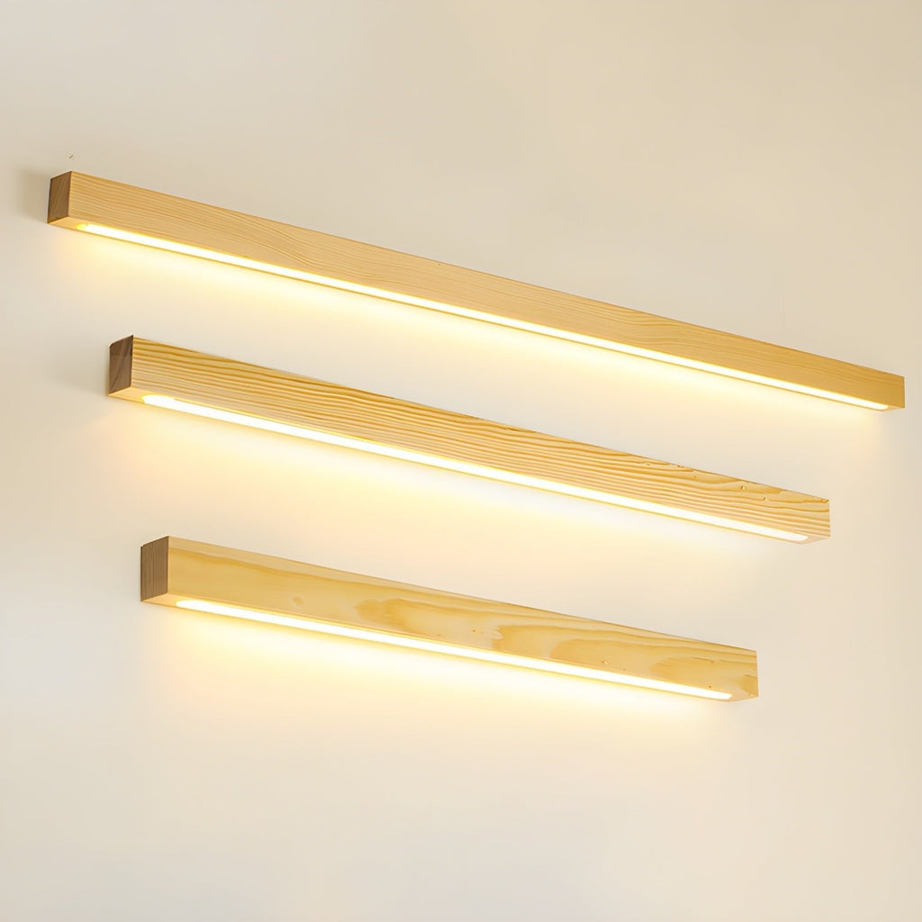 Arlo Linear Wood Wall Light — Slim Dual-Mount Design