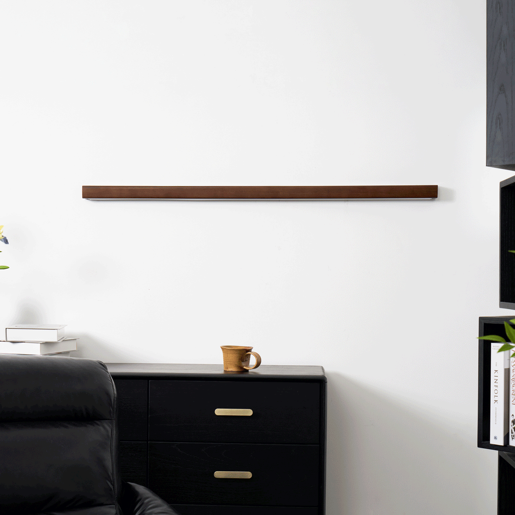 Arlo Linear Wood Wall Light — Slim Dual-Mount Design