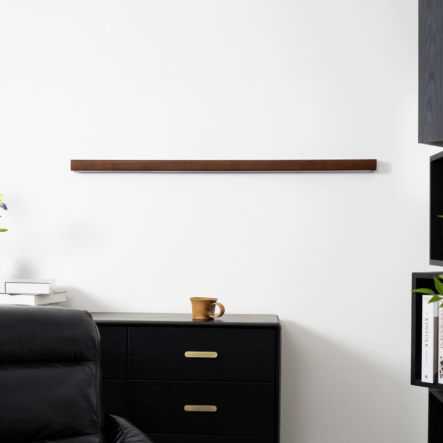 Arlo Linear Wood Wall Light — Slim Dual-Mount Design
