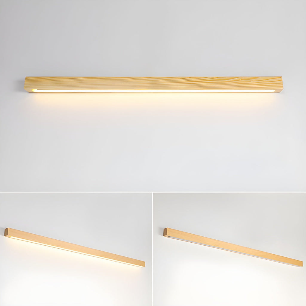 Arlo Linear Wood Wall Light — Slim Dual-Mount Design
