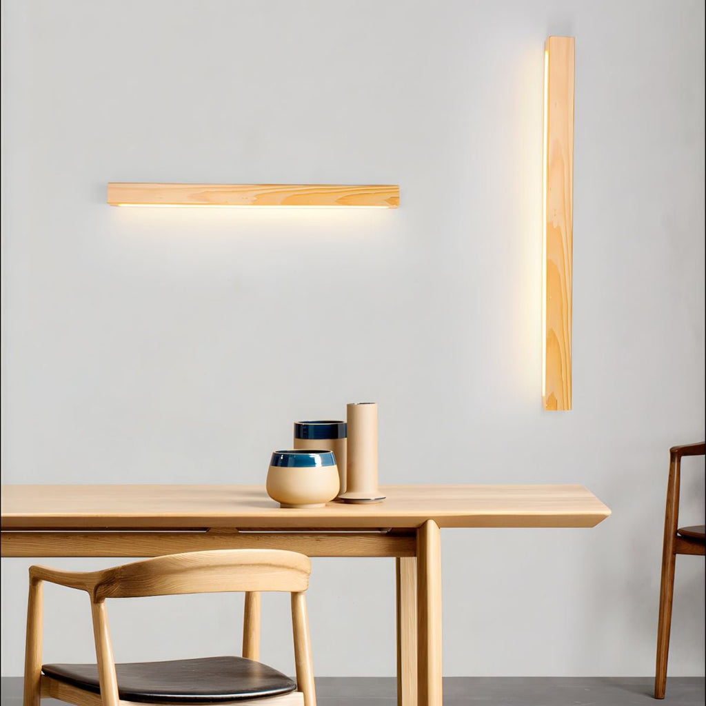 Arlo Linear Wood Wall Light — Slim Dual-Mount Design