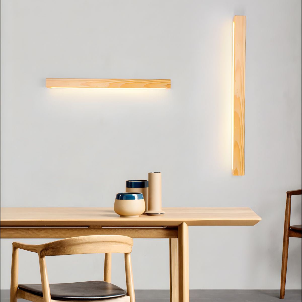 Arlo Linear Wood Wall Light — Slim Dual-Mount Design