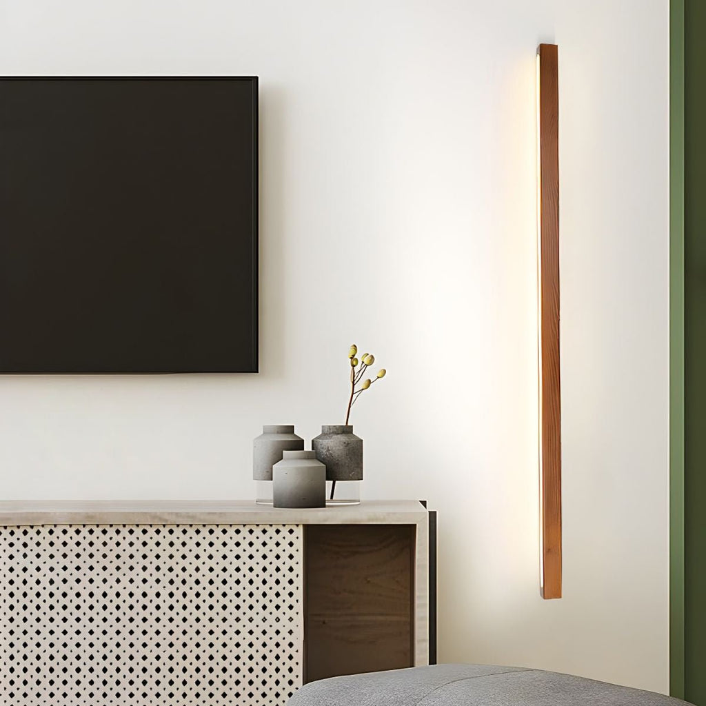 Arlo Linear Wood Wall Light — Slim Dual-Mount Design