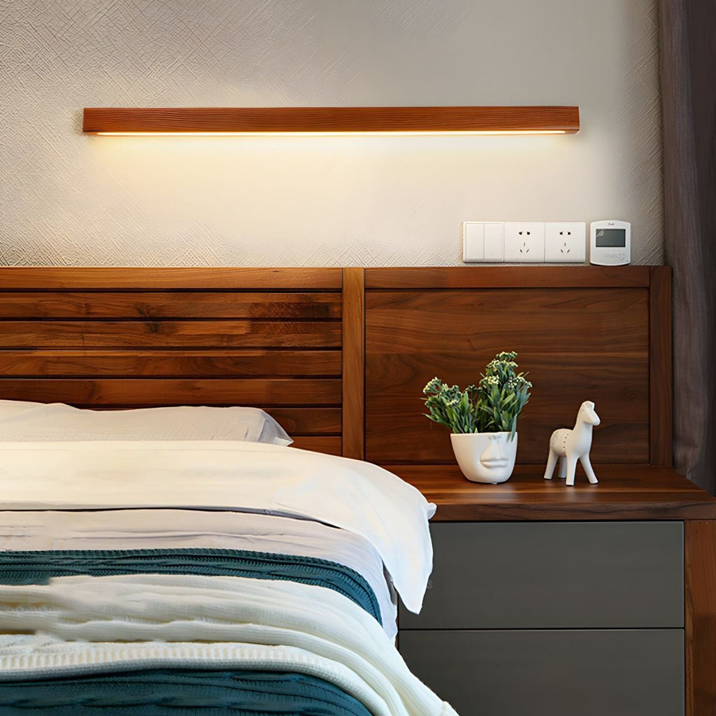 Arlo Linear Wood Wall Light — Slim Dual-Mount Design