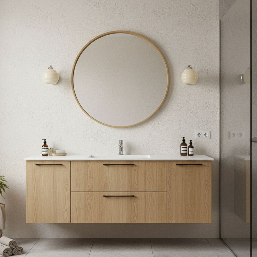 VKL-1011 Vintage nástěnné svítidlo ve stylu art deco — bílé skleněné stínidla, zakřivené linie