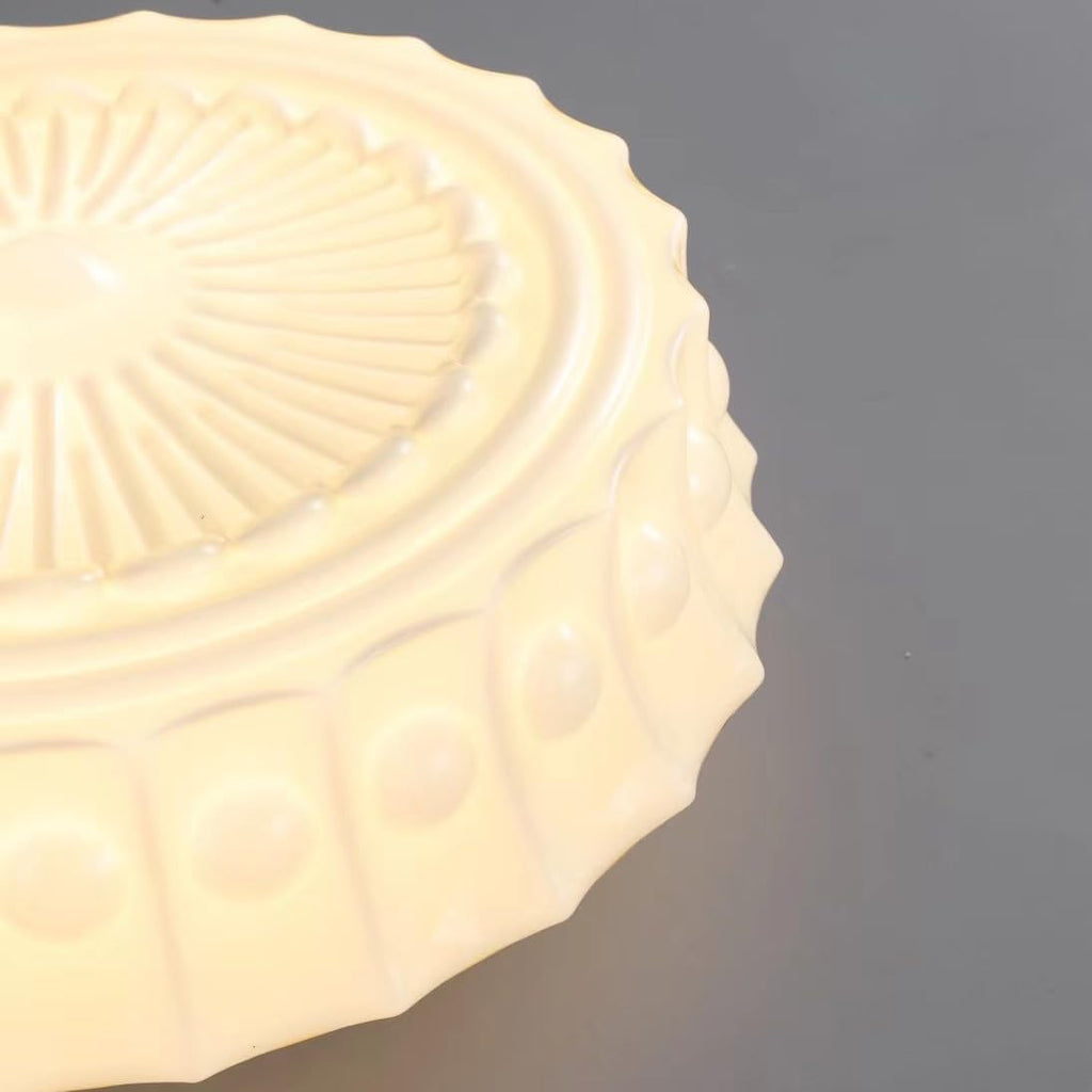 Valentina French Country Dome Pendant Light — Vintage White/Beige Finish