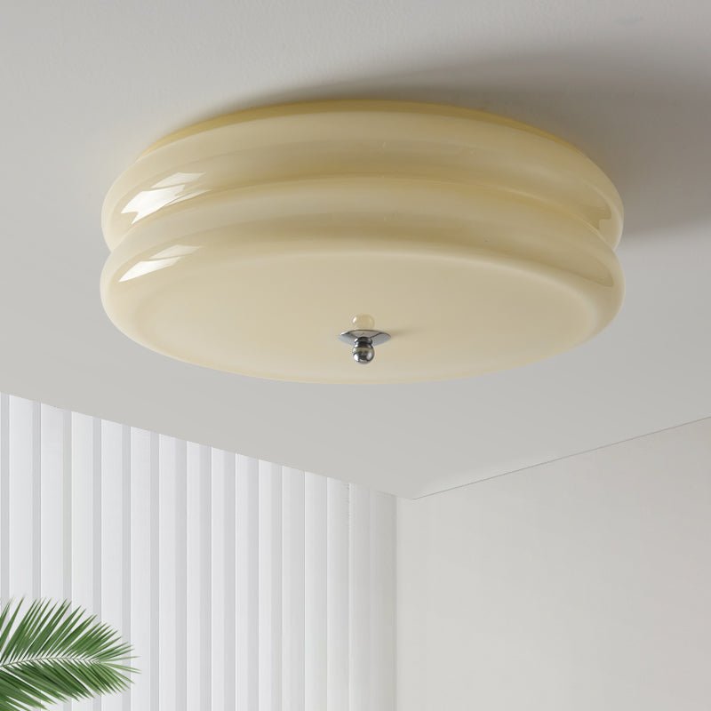 VKL-1021 Vintage Art Deco stropní svítidlo — průměr 15.7 palce, béžové provedení