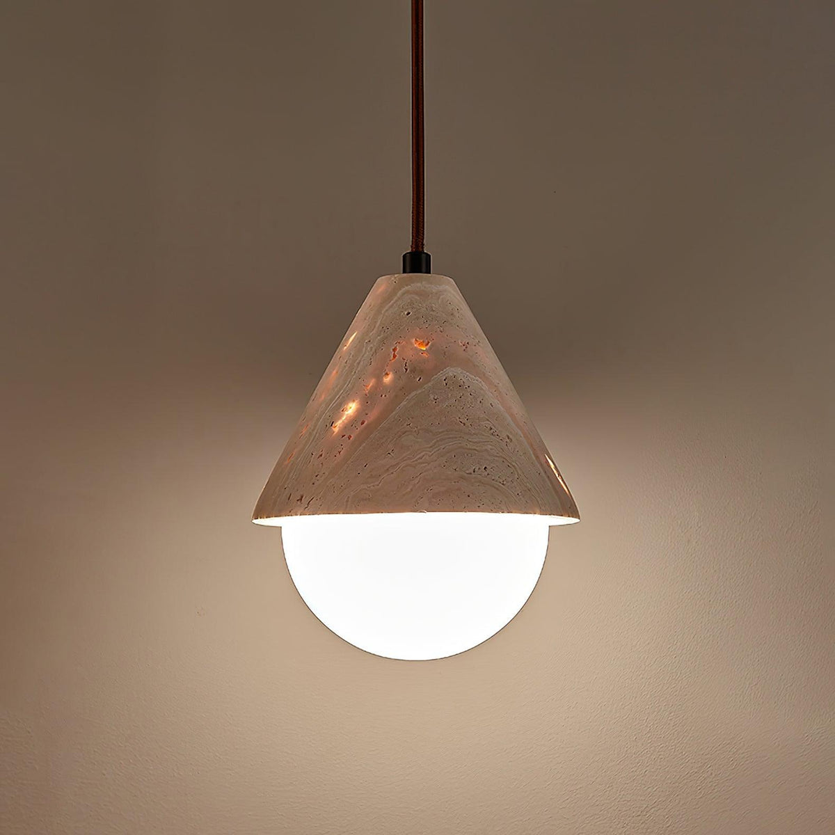 Aslo Minimalist Travertite Ceiling Suspension Lamp