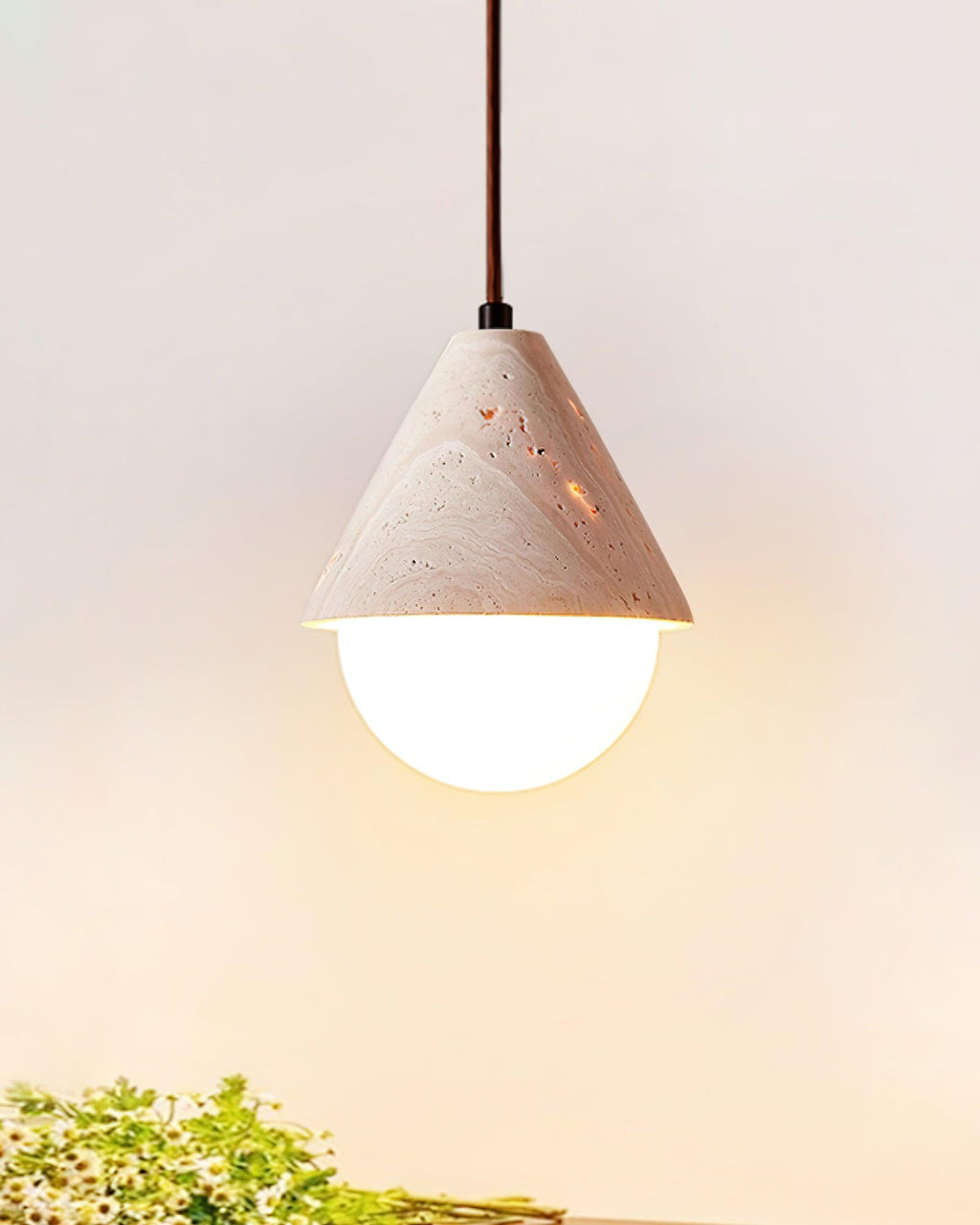 Aslo Minimalist Travertite Ceiling Suspension Lamp