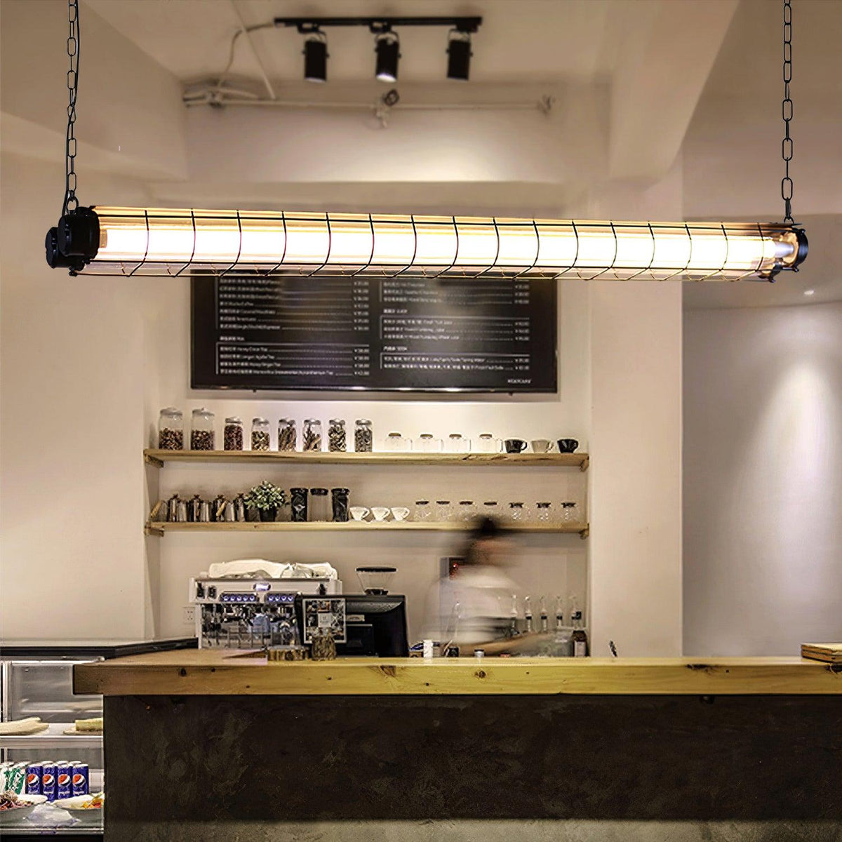 מנורת תלייה קווית תעשייתית Arorisra, 123cm, LED מובנה