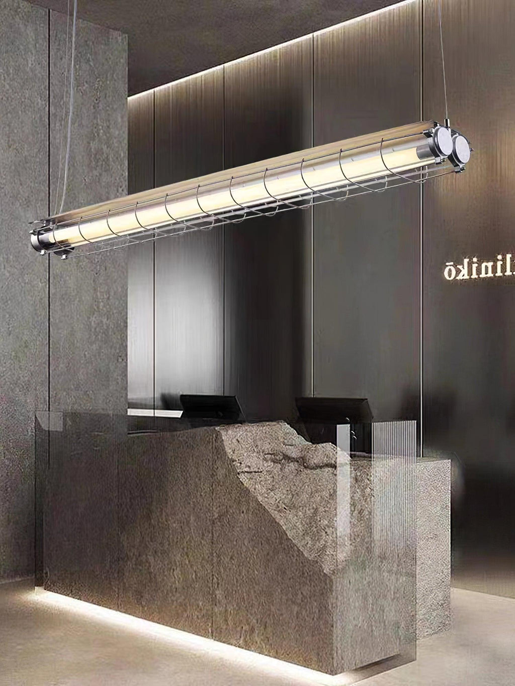 מנורת תלייה קווית תעשייתית Arorisra, 123cm, LED מובנה