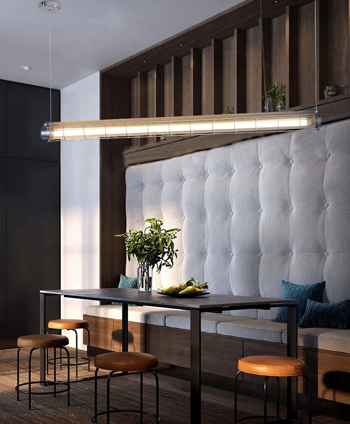 מנורת תלייה קווית תעשייתית Arorisra, 123cm, LED מובנה