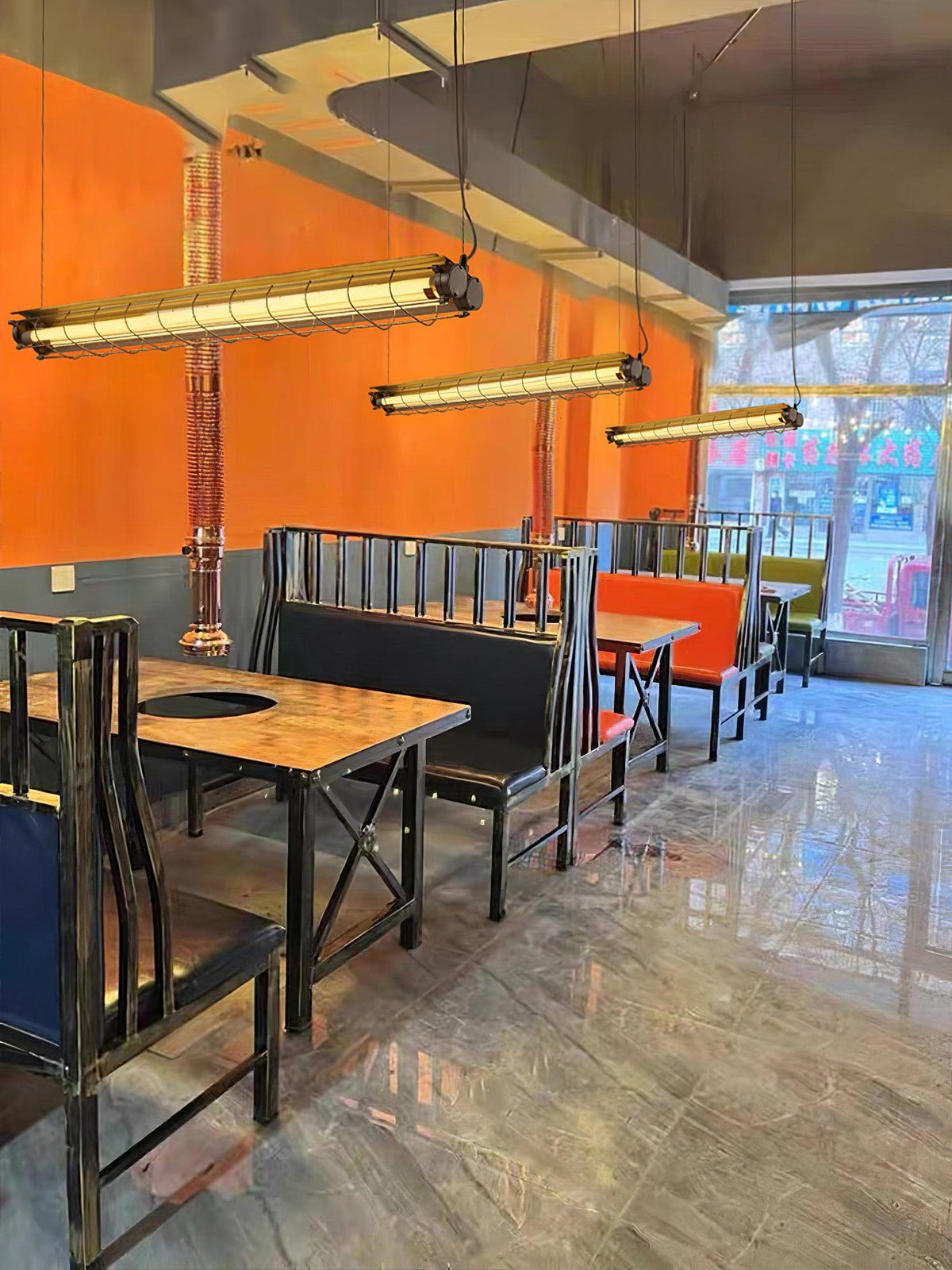 מנורת תלייה קווית תעשייתית Arorisra, 123cm, LED מובנה