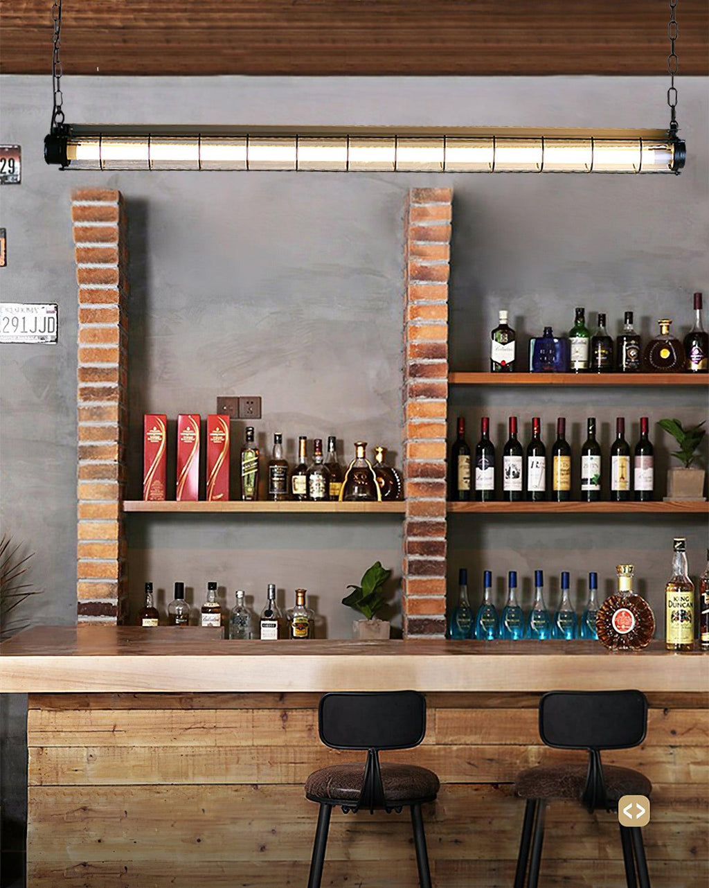 מנורת תלייה קווית תעשייתית Arorisra, 123cm, LED מובנה